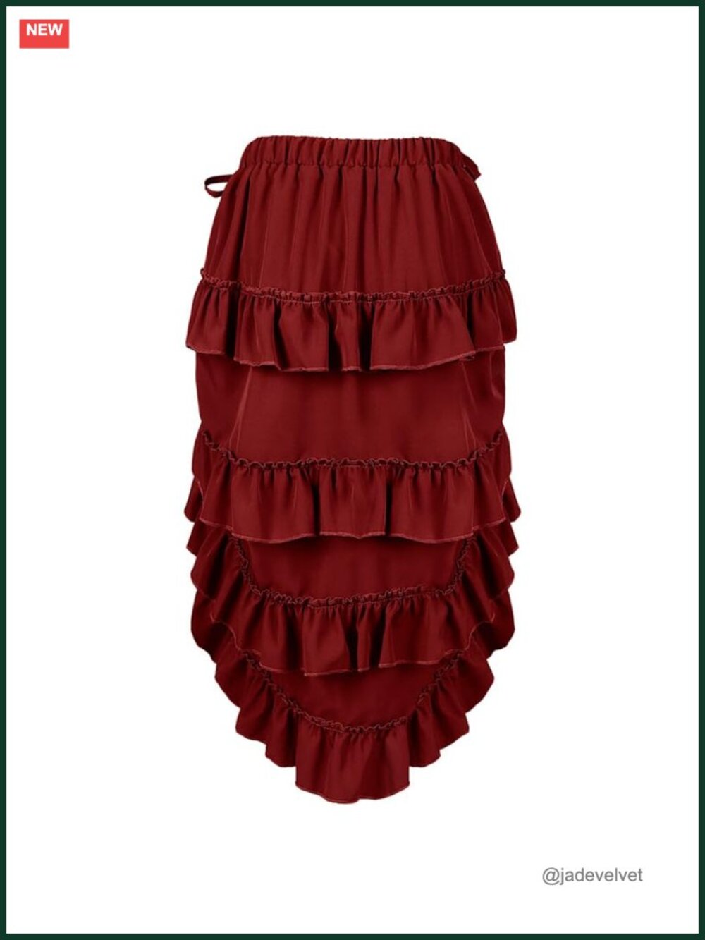 Victorian Steampunk High Low Ruffle Skirt Adjustable Drawstring Renaissance - Picture 6 of 6